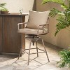 Gulches Outdoor Patio Swivel Bar Stool Height Adjustable Barstool with Cushions£¬Antique Brass - 2 of 4
