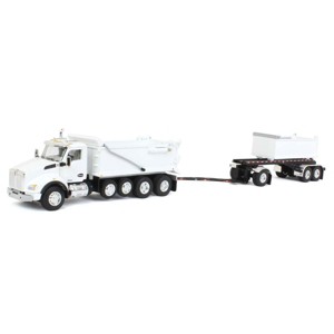 First Gear DCP 1/64 White Kenworth T880 Rogue Dump w/ Rogue Transfer Dump Trailer 60-1279 - 1 of 4