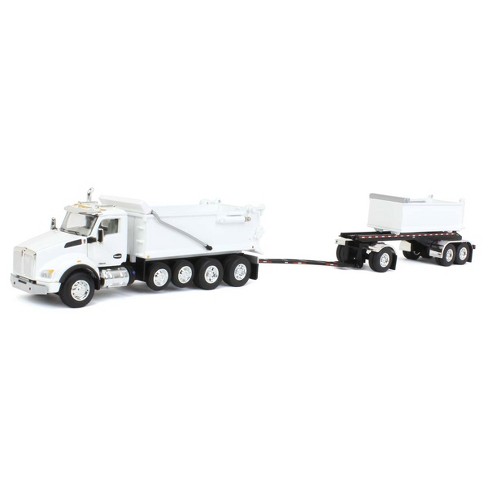 First Gear DCP 1/64 White Kenworth T880 Rogue Dump w/ Rogue Transfer Dump  Trailer 60-1279