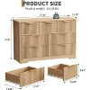 Brown Modern Fluted Dresser 7 Drawer Wide Bedroom Storage Cabinet Oak TV Stand Wicker Furniture for Adult Bedroom Hallway - 2 of 4