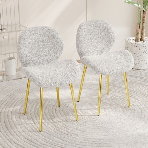 NicBex Set of 2 Velvet Dining Chair with Metal Legs and Comfortable Backrest,Upholstered Armless Chairs for Kitchen,Living Room - 1 of 4