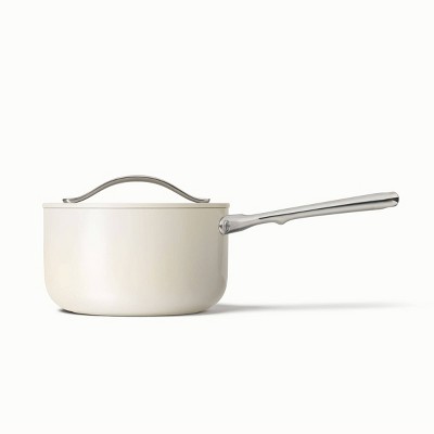 Cream 3-Quart Aluminum Non-Stick Sauce Pan with Lid