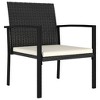 Patio Dining Chairs 2 pcs Poly Rattan Black vidaXL - 2 of 4
