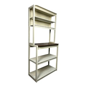 Bakers Rack 5-Tier Kitchen Microwave Stand for Small Space Wooden Vintage Coffee Bar Storage Kitchen Shelf Rack Organizer for Living Room Home Office - 1 of 4