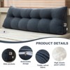 Soft Wedge Teddy Velvet Headboard Pillow w/ Side Pocket - PP Cotton Filled, Triangular Backrest Cushion for Dorm Bed - 2 of 4