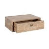 Kate and Laurel Mirza Carved Wood Floating Side Table, 18x12x6, Natural - image 3 of 4