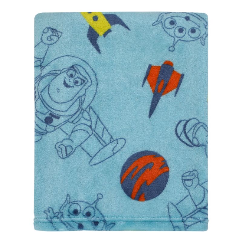 Disney Toy Story Aqua, Lime and Orange Buzz Lightyear Super Soft Baby Blanket, 1 of 8