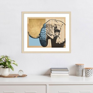 Amanti Art Tan Geometric Elephant II by Alonzo Saunders Framed Wall Art Print - 1 of 4