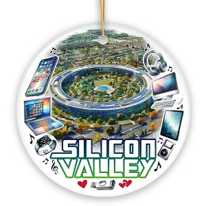 Artistic Silicon Valley Ceramic Ornament, Gift for Technology Enthusiast| OrnamentallyYou - 1 of 4