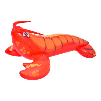 Pool Central 51" Inflatable Red Lobster Swimming Pool Rider Float