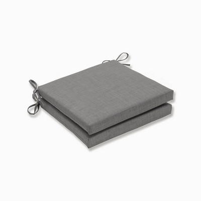 Rave 2pc Indoor/Outdoor Squared Corners Seat Cushion Gray - Pillow Perfect: Weather-Resistant, Zippered, 20x20 Size