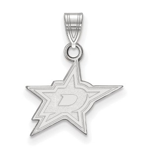 Black Bow Jewelry 14k White Gold Dallas Stars NHL Small Pendant - 1 of 3