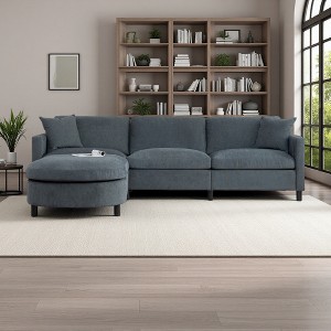 107.87" L-Shaped Sectional Sofa with Ottoman & Storage Arm - 1 of 4