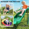 Metal Swing Set with Slide, Saucer Swing Seat, Heavy Duty A-Frame Stand and Adjustable Rope for Backyard - 4 of 4