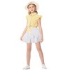 Girls Tops and Skirts Set Tie Front Knot Plaid Tops with Ruffle Skirts Short Sleeve Button Down Shirts Co-ords for Gilr,Toddler - 2 of 4