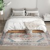 HOMCOM 4x6 Area Rug, Vintage Machine Washable Rug, Non-Slip Floor Carpet for Living Room, Bedroom, Dining Room, Home Office, Brown and Blue - 2 of 4