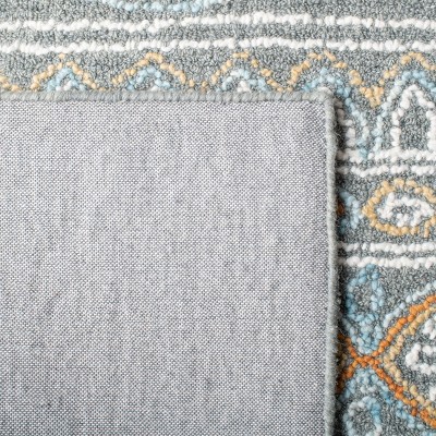 Ivory Floral Tufted Wool Rectangular Area Rug, 6' x 9'