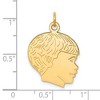 Black Bow Jewelry 14k Yellow Gold Polished Boys Head Charm or Pendant, 16mm - 4 of 4