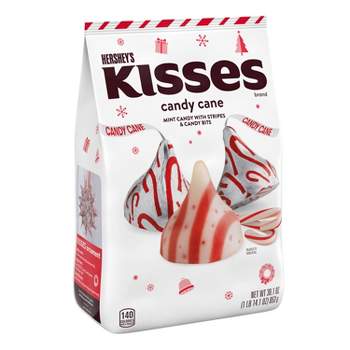 Hershey's Kisses Candy Cane Flavored Holiday Candy Bulk Bag - 30.1oz