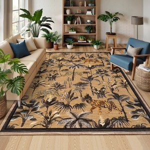 Indoor Modern Area Rugs Animals Pattern Abstract Low Pile Carpets for Living Room Bedroom Indoor Washable Non Slip Soft Floor Carpet - 1 of 4