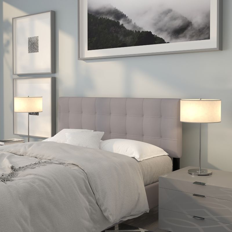 Flash Furniture Bedford Tufted Upholstered Queen Size Headboard in Light Gray Fabric, 3 of 10