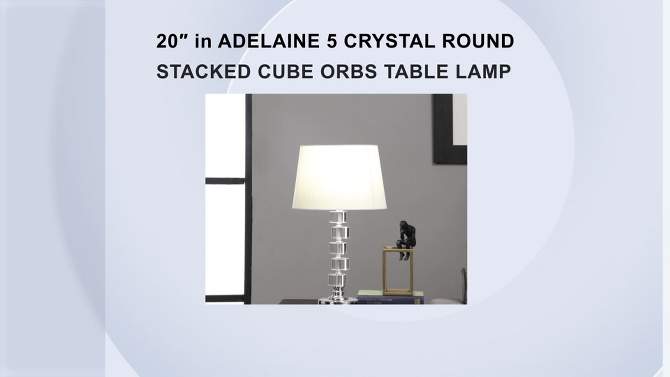 20&#34; Modern Metal Table Lamp with Crystal Accents White - Ore International, 2 of 5, play video