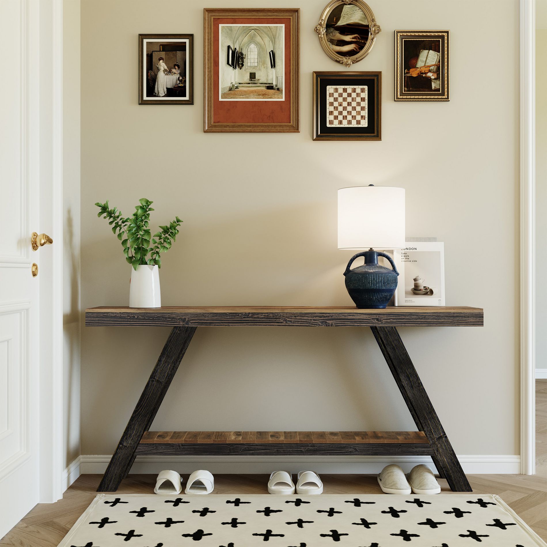 SMARTSTANDARD 60 in. L Solid Wood Console Table