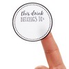 Juvale 500 Pack Drink Stickers for Cups, Water Bottles, This Drink Belongs To Stickers for Wedding Reception, Birthday Party, Anniversary, 2 In - 4 of 4