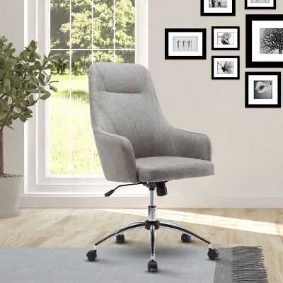 Comfy Height Adjustable Rolling Office Desk Chair- Gray- Techni Mobili