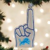 Old World Christmas Blown Glass Ornament for Christmas Tree, Detroit Lions Foam Finger - 2 of 4