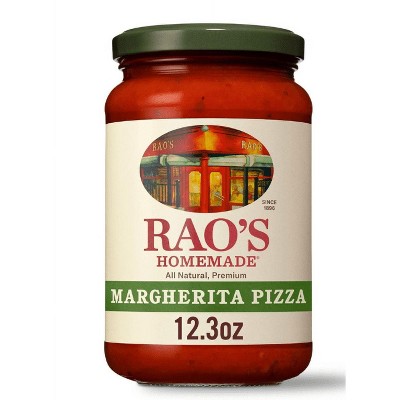 Rao's Homemade Margherita Pizza Sauce 12.3 oz - All Natural, Slow-Simmered (Pack of 4)