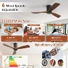 52'' Smart Ceiling Fan No Light Flush Mount Solid Wood Ceiling Fan with Voice & App & Remote Control for Bedroom/Farmhouse/Patio/Indoor - 3 of 4