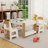 White Kids 2 in 1 Play Table & 2 Chairs Set,with 7 Storage Compartments,Compatible - 2 of 4