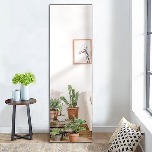Dovelina Modern Rectangular Aluminium Fine Edge Black Hanging Mirror Decorative Wall Mirror - 1 of 4