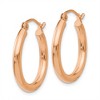 Black Bow Jewelry 2.5mm, 14k Rose Gold Polished Round Hoop Earrings, 20mm (3/4 Inch) - 2 of 4