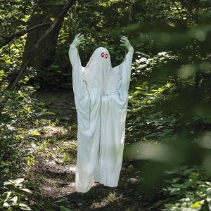 5 Ft. 1/4" Light-Up Life-Size Ghost on a Swing Halloween Decoration - 1 of 2