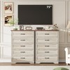 Farmhouse 5 Drawers Dresser for Bedroom, 44'' Tall Chest of Drawer, Wooden Vertical Dresser w/Metal Handles & Stable Base Bedroom, Living Room - 3 of 4