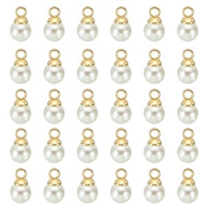 Unique Bargains Plastic Bulk Elegant DIY Crafts Jewelry Making Pearl Pendant 100 Pcs - 1 of 4