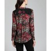 Women's Mixed Media Floral Button Front Shirt - APNY - 3 of 4