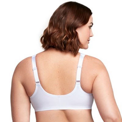 Glamorise Womens Wonderwire Front-closure Stretch Lace Underwire Bra 9245 White 48d : Target