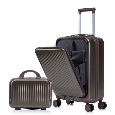 2-Piece ABS Spinner Luggage Set with 14