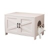 BDELITE Cat Litter Box Enclosure, Litter Box Furniture Hidden with Barn Door-31.5*19.7*19.7 Inch, White - 2 of 4
