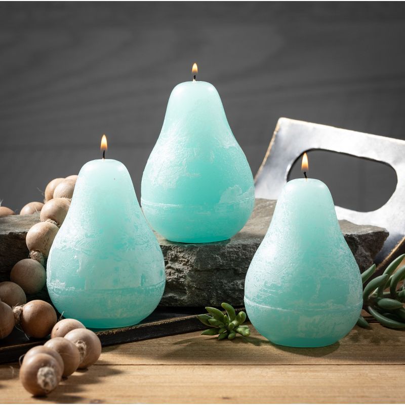 Sea Foam Pear Candles - Set of 3, 3 of 5
