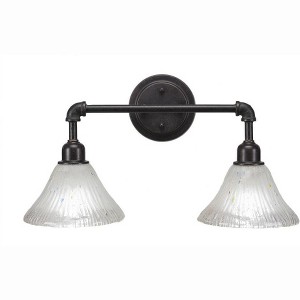 Toltec Lighting Vintage 2 - Light Vanity in  Dark Granite with 7" Frosted Crystal Shade - 1 of 1