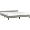 vidaXL Bed Frame with Headboard Light Gray 72 in.x83.9 in. California King Velvet - 3 of 4