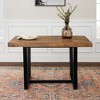 Sapphtopaz Dining Table Kitchen Table Modern Distressed Solid Wood Metal Open Frame Table for Kitchen, Dining Room - 4 of 4