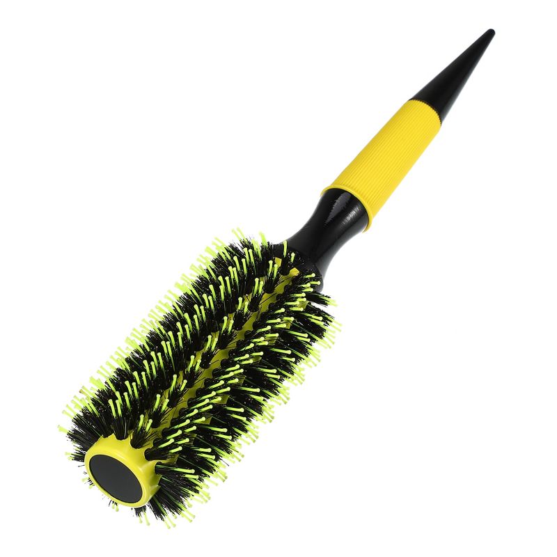 Unique Bargains Nylon Bristle Pins Round Hair Brush Yellow 10.04"x2.17" 1 Pc, 1 of 7