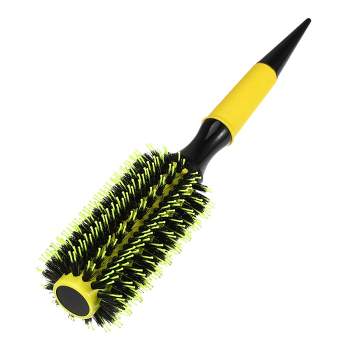 Unique Bargains Nylon Bristle Pins Round Hair Brush Yellow 10.04"x2.17" 1 Pc