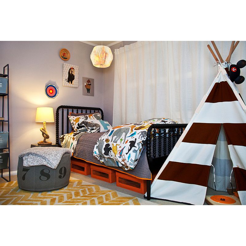 Modern Home Children's Canvas Play Tent Set with Travel Case - Brown/White Stripes, 4 of 6