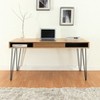 Proman Products Marcus Desk Natural - Proman Products: Steel Frame, Veneer Surface, All Purpose Drawer - 2 of 4